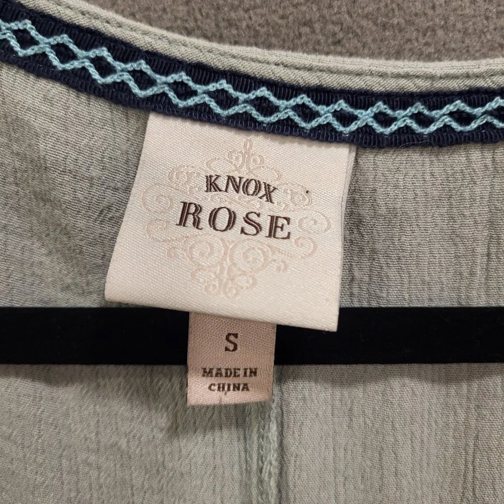 Knox Rose Cardigan Womens Sz Small Open Front Kimono Tunic Embroidered Boho‎